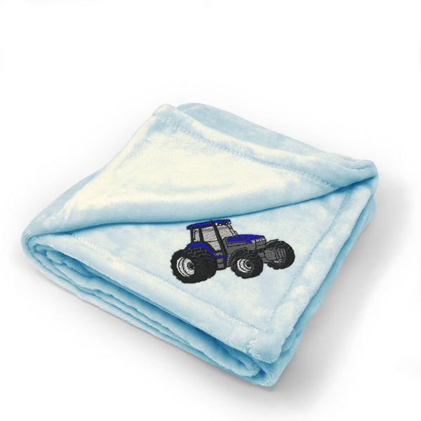 Plush Baby Blanket 90 Feets Tractor Embroidery Receiving Swaddle Blanket