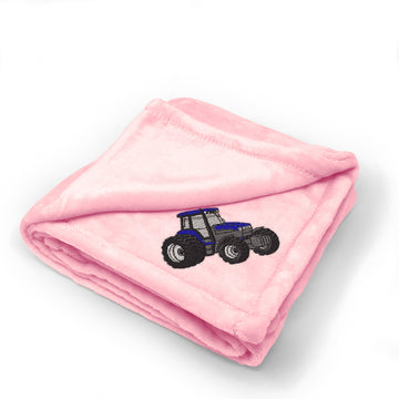 Plush Baby Blanket 90 Feets Tractor Embroidery Receiving Swaddle Blanket