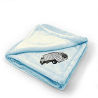 Plush Baby Blanket Garbage Truck Embroidery Receiving Swaddle Blanket Polyester