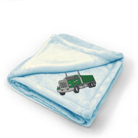 Plush Baby Blanket Gravel Truck A Embroidery Receiving Swaddle Blanket Polyester