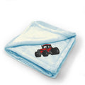 Plush Baby Blanket Tractor Machine C Embroidery Receiving Swaddle Blanket