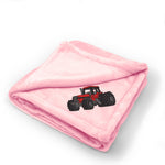 Plush Baby Blanket Tractor Machine C Embroidery Receiving Swaddle Blanket