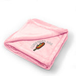 Plush Baby Blanket I Love Corn Dog Embroidery Receiving Swaddle Blanket