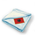 Plush Baby Blanket Albania Embroidery Receiving Swaddle Blanket Polyester