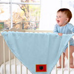 Plush Baby Blanket Albania Embroidery Receiving Swaddle Blanket Polyester