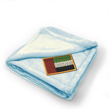 Plush Baby Blanket Arab Emirates Embroidery Receiving Swaddle Blanket Polyester