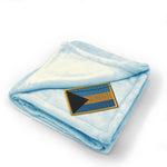 Plush Baby Blanket Bahamas Embroidery Receiving Swaddle Blanket Polyester