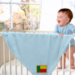 Plush Baby Blanket Benin Embroidery Receiving Swaddle Blanket Polyester