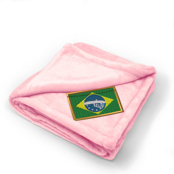 Plush Baby Blanket Brazil Embroidery Receiving Swaddle Blanket Polyester