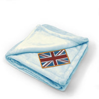 Plush Baby Blanket British Embroidery Receiving Swaddle Blanket Polyester