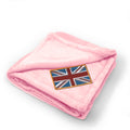 Plush Baby Blanket British Embroidery Receiving Swaddle Blanket Polyester