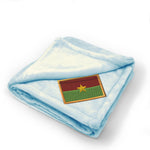 Plush Baby Blanket Burkina Faso Embroidery Receiving Swaddle Blanket Polyester