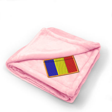 Plush Baby Blanket Chad Embroidery Receiving Swaddle Blanket Polyester