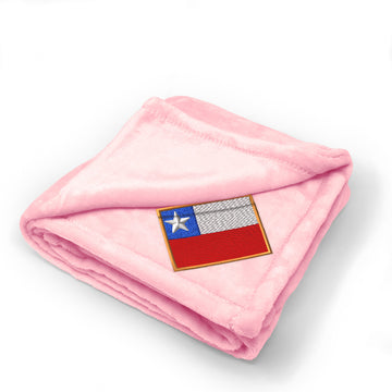 Plush Baby Blanket Chile Embroidery Receiving Swaddle Blanket Polyester