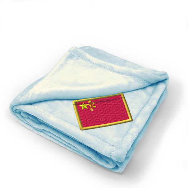 Plush Baby Blanket China Embroidery Receiving Swaddle Blanket Polyester