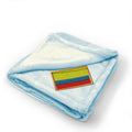 Plush Baby Blanket Colombia Embroidery Receiving Swaddle Blanket Polyester