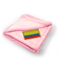 Plush Baby Blanket Colombia Embroidery Receiving Swaddle Blanket Polyester