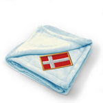 Plush Baby Blanket Denmark Embroidery Receiving Swaddle Blanket Polyester