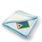 Plush Baby Blanket Djibouti Embroidery Receiving Swaddle Blanket Polyester
