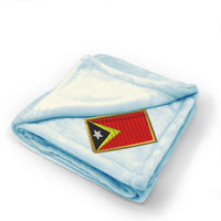 Plush Baby Blanket East Timor Embroidery Receiving Swaddle Blanket Polyester