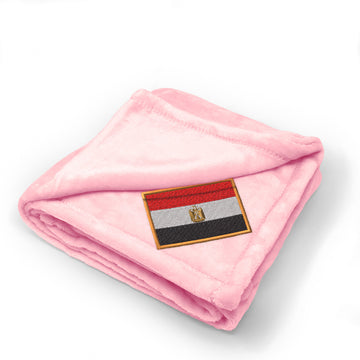 Plush Baby Blanket Egypt Embroidery Receiving Swaddle Blanket Polyester