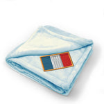 Plush Baby Blanket France Embroidery Receiving Swaddle Blanket Polyester