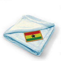Plush Baby Blanket Ghana Embroidery Receiving Swaddle Blanket Polyester