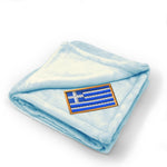 Plush Baby Blanket Greece Embroidery Receiving Swaddle Blanket Polyester