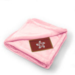 Plush Baby Blanket Hong Kong Embroidery Receiving Swaddle Blanket Polyester