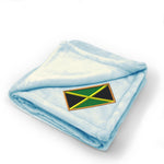 Plush Baby Blanket Jamaica Embroidery Receiving Swaddle Blanket Polyester