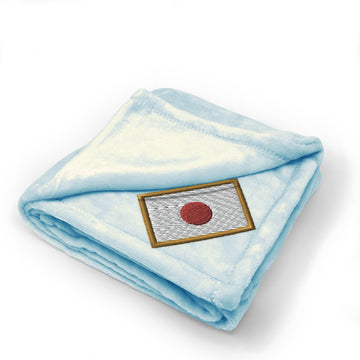 Plush Baby Blanket Japan Embroidery Receiving Swaddle Blanket Polyester