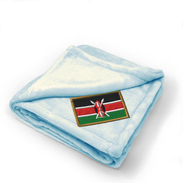 Plush Baby Blanket Kenya Embroidery Receiving Swaddle Blanket Polyester