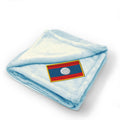 Plush Baby Blanket Laos Embroidery Receiving Swaddle Blanket Polyester