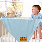 Plush Baby Blanket Macedonia Embroidery Receiving Swaddle Blanket Polyester