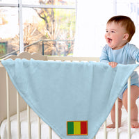 Plush Baby Blanket Mali Embroidery Receiving Swaddle Blanket Polyester