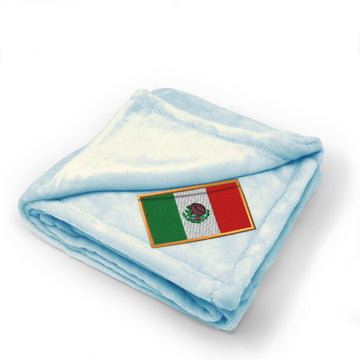 Plush Baby Blanket Mexico Embroidery Receiving Swaddle Blanket Polyester