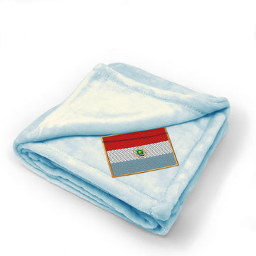 Plush Baby Blanket Paraguay Embroidery Receiving Swaddle Blanket Polyester