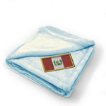 Plush Baby Blanket Peru Embroidery Receiving Swaddle Blanket Polyester