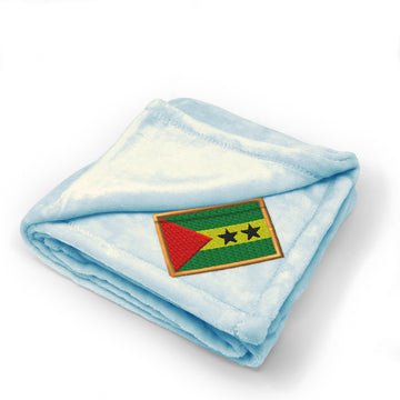 Plush Baby Blanket Sao Tome Embroidery Receiving Swaddle Blanket Polyester