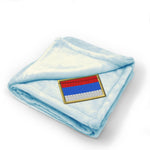 Plush Baby Blanket Serbia Embroidery Receiving Swaddle Blanket Polyester