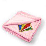 Plush Baby Blanket Seychelles Embroidery Receiving Swaddle Blanket Polyester