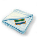 Plush Baby Blanket Sierra Leone Embroidery Receiving Swaddle Blanket Polyester
