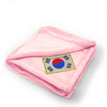 Plush Baby Blanket South Korea Embroidery Receiving Swaddle Blanket Polyester