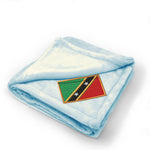 Plush Baby Blanket St Kitts Embroidery Receiving Swaddle Blanket Polyester
