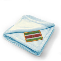 Plush Baby Blanket Suriname Embroidery Receiving Swaddle Blanket Polyester