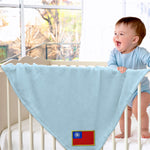 Plush Baby Blanket Taiwan Embroidery Receiving Swaddle Blanket Polyester