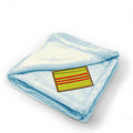 Plush Baby Blanket Vietnam Flag Embroidery Receiving Swaddle Blanket Polyester