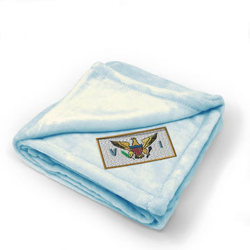 Plush Baby Blanket Virgin Island Embroidery Receiving Swaddle Blanket Polyester