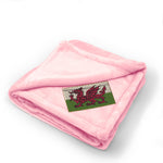 Plush Baby Blanket Wales Embroidery Receiving Swaddle Blanket Polyester