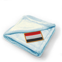 Plush Baby Blanket Yemen Embroidery Receiving Swaddle Blanket Polyester
